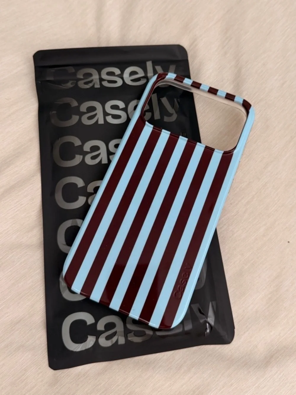 Sunday in Brooklyn Stripes Light Blue & Brown iPhone 7 Pro Max case NWT unopened